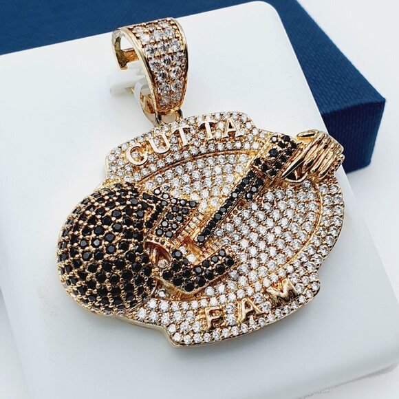 "14K Gold Plated Cubic Zircon Pendant, INUS1BR265 - Picture 2 of 8